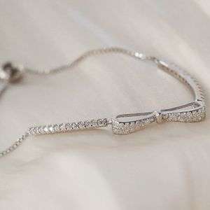 925 sterling silver zirconia bow tennis bracelet